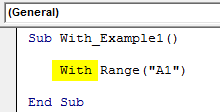 Excel VBA With Statement Example 1.6