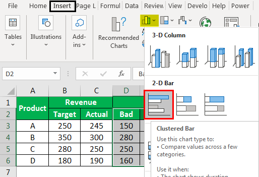 bullet chart Example 2-1