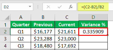 percentage change formula example 1-6