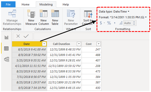 Power BI Date (Data Type)