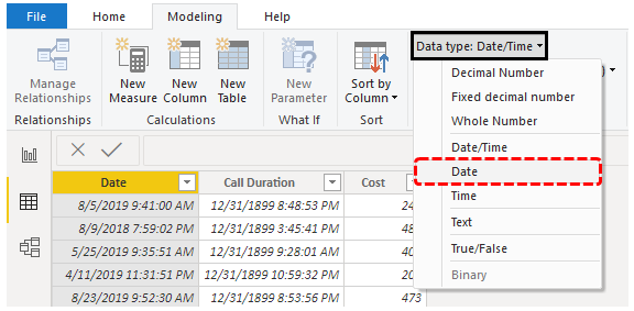 Power BI Date (Select date)