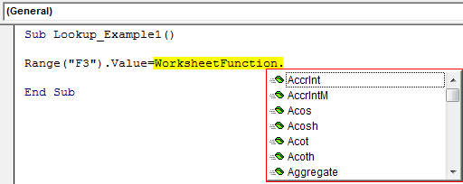 VBA Lookup Example 1.4