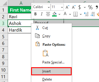 Insert Columns Example 2-7