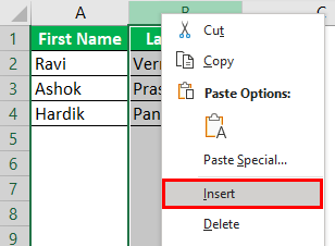 Insert Columns Example 2-6