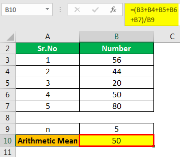 Arithmetic Mean Example 1.2