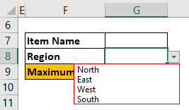 Region Dropdown Example 3-2