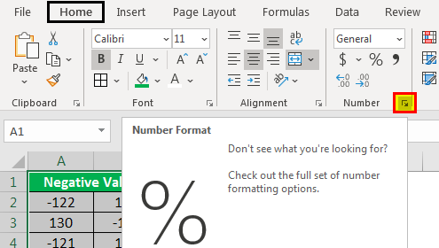 Negative Numbers - Number format (3)