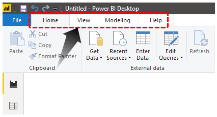 Power BI Ribbon Tabs