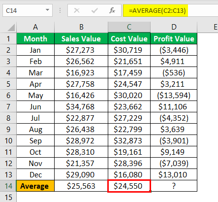 excel statistical functions Example 1.4