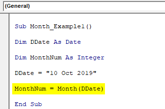 VBA Month Example 1.5