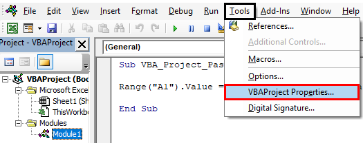 VBA Project Password Example 1-1