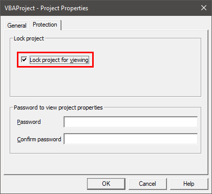 VBA Project Password Example 1-4