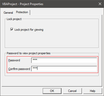 VBA Project Password Example 1-5