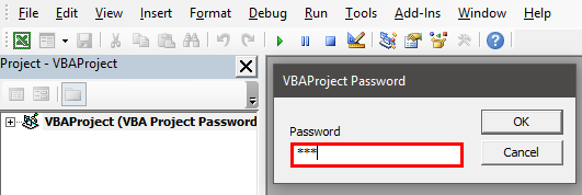 VBA Project Password Example 1-9