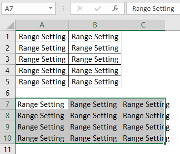 VBA Set Range Example 3-6