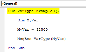 VBA VARTYPE - Example 3