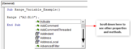 VBA Variable Range - Example 1-2