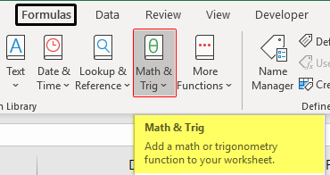 Degrees Function Excel - Example 2-2