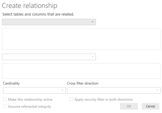 related dax function - Create Relationship Window