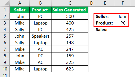 Ctrl Shift Enter in Excel Example 2.1