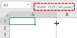 Excel Column Auto width Example 1-2