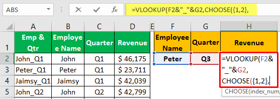 Using CHOOSE Function 1-2