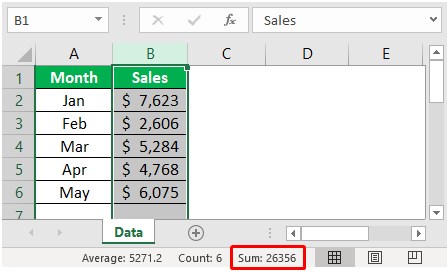 Column Total Example 1-1