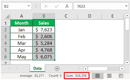 Column Total Example 1-2