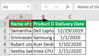 Column Width Example 1-1