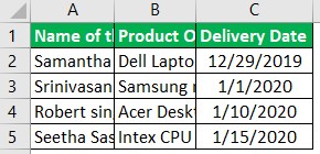 Column Width Example 1