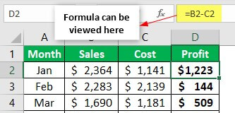 Hide Formulas Example 1-13