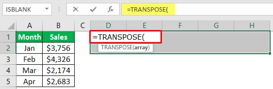 Excel Paste Transpose Function 1-3