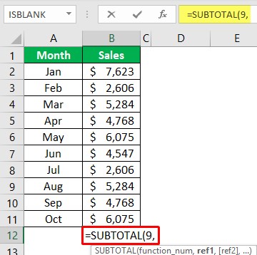 Using Subtotal Function 1-1