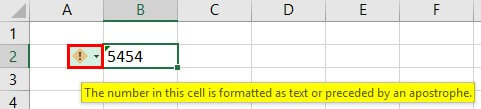 Error Checking Excel Example 1.5