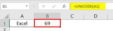 UNICODE in Excel Example 1-1