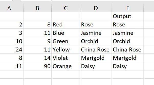 CHOOSE Function Example 2-4