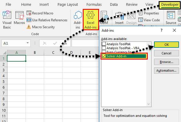 Solver-in-Excel Add Ins