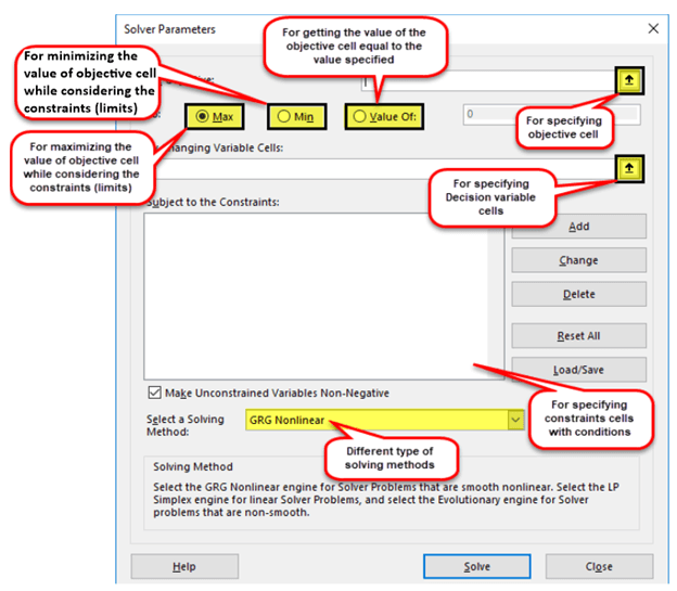 Solver-in-Excel-step-7 - constraint cells