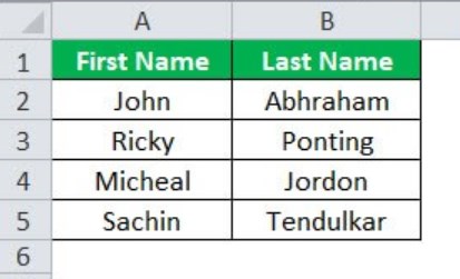 Merge Cells in Excel - Example 1