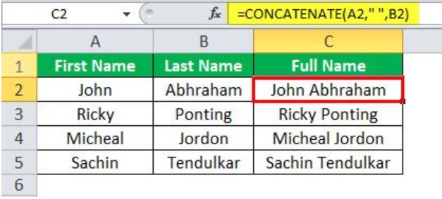 Merge Cells in Excel - Example 2 - Step 3