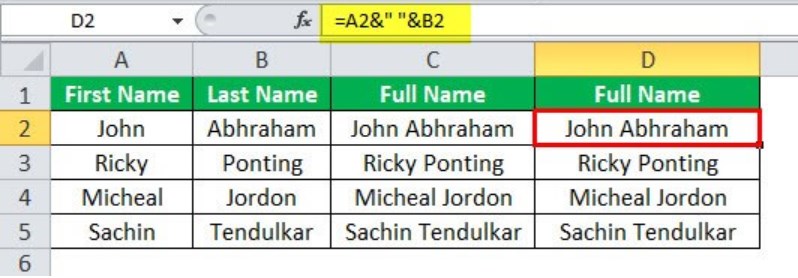 Merge Cells in Excel - Example 3