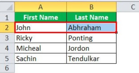 Merge Cells in Excel - Example 5 - Step 1