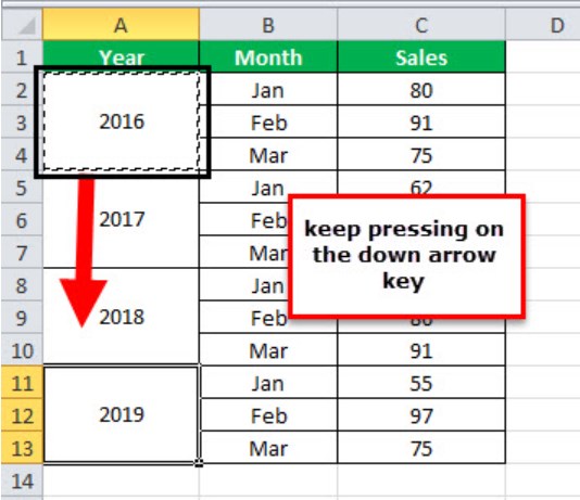 Merge Cells in Excel - Example 6 - Step 4