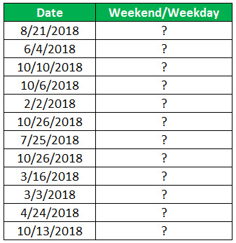 Use the IF, OR, and WEEKDAY functions of Excel