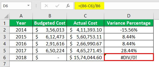 Excel formula to divide - Step 2
