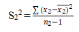 Sample variances formula