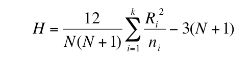 Kruskal Wallis test formula