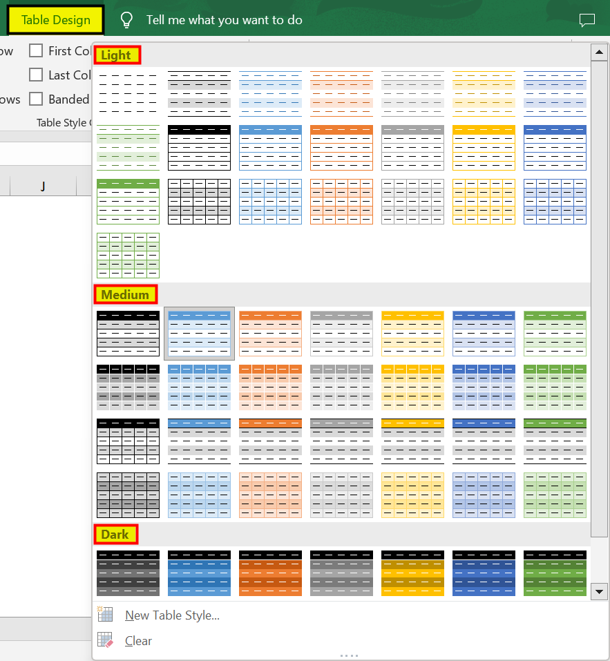 How to create and style tables in Excel - 3