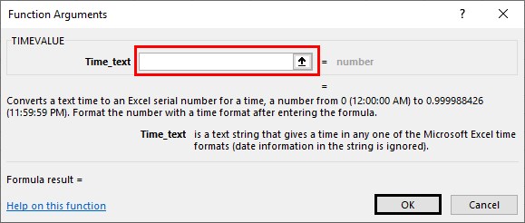 Timevalue Excel - Method 1 - function argument.jpg