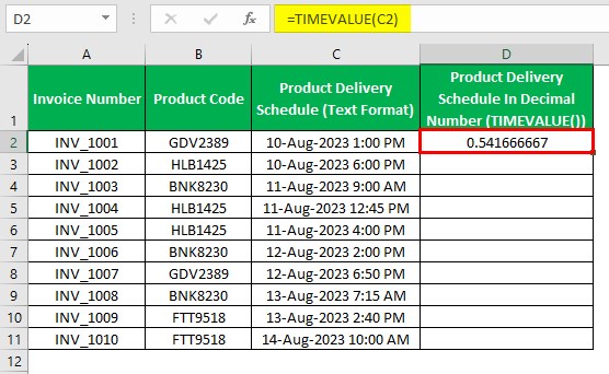 Timevalue Excel - Method 2 - Example - Step 2 - Output.jpg